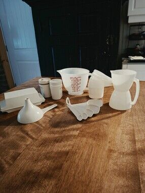 Vintage Tupperware Lot Measuring Cup Spoon Butter Shaker And More